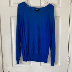 Mossimo supply co royal blue crew neck long sleeved sweater blouse cuff wrists